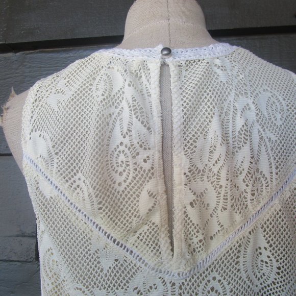 Umgee womens cottagecore mesh lace peplum top sz M - Picture 7 of 9